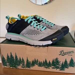 Danner Gray and Black Shoes with Teal Accents
